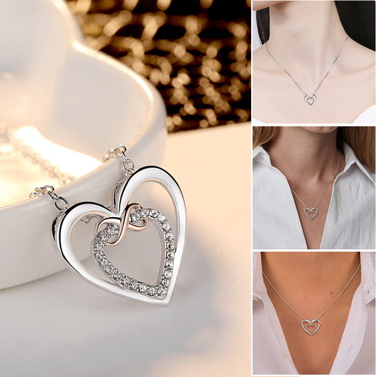 For Granddaughter/Daughter 🧡-Always Keep Me in Your Heart for You are Always in Mine Two hearts Infinity Necklace