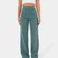 High-waisted elastic casual pants