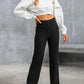 High-waisted elastic casual pants