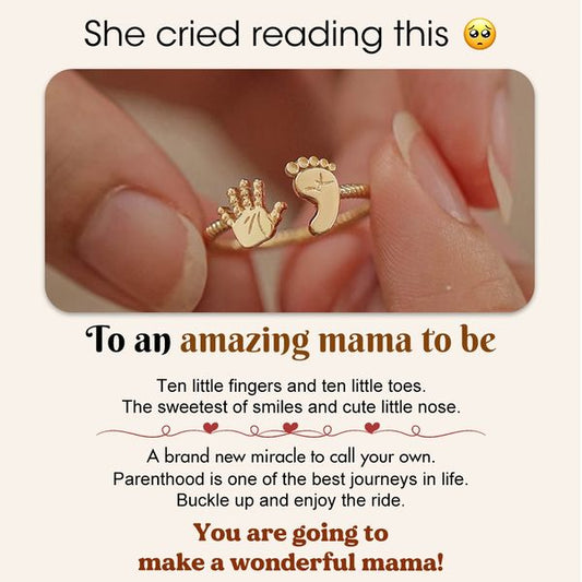 🔥Hot Sale 49% OFF🎁For Mother👣 You Are Going to Make a Wonderful Mama Baby Palm and Feet Ring