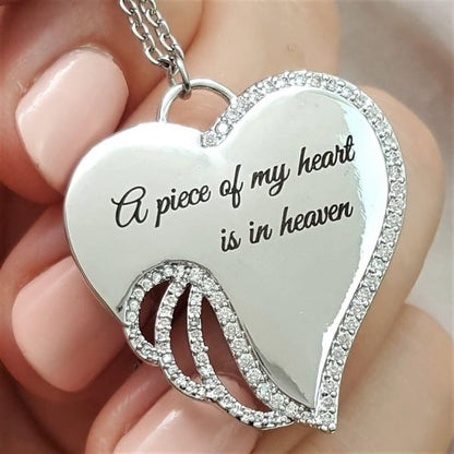 🎉Angel Wing Heart Love Diamond Letter Pendant Necklace