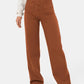 High-waisted elastic casual pants