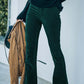 High Waist Slim Micro Corduroy Elastic Waist Lounge Pants