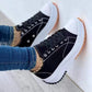 🔥Women's lace up platform heeled sneakers