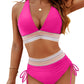 🩱Summer Sale 49% OFF👙High Waisted Tummy Control Color Block Bikini Sets