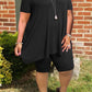 Plus Size Ruffled Hem Solid Color Top & Shorts