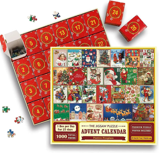 🔥Christmas Advent Calendar Jigsaw Puzzle 1000pcs🧩🎁