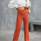 High-waisted elastic casual pants