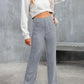 High-waisted elastic casual pants