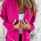 Round Neck Zipper Long Sleeve Casual Jacket