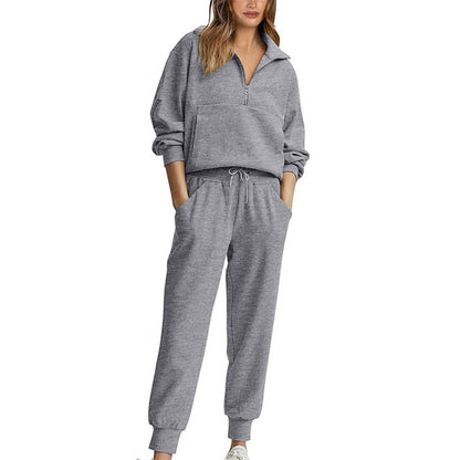 Long Sleeve Half Zip Sweatsuits Set